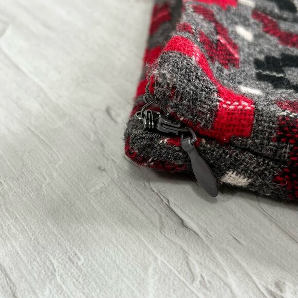 Talbots Wool Blend Pencil Skirt Red Gray Black Lined Warm Short Academia Preppy - Picture 6 of 13